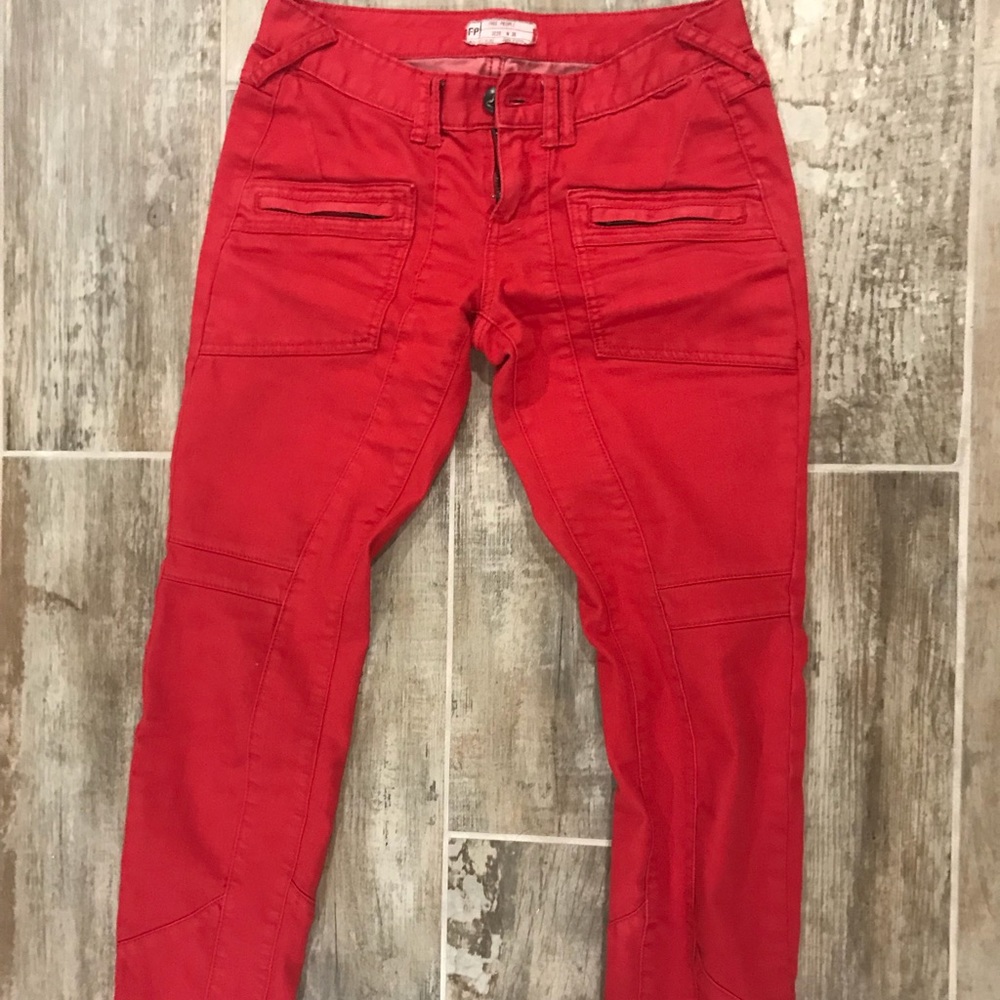Free People red skinny jeans!